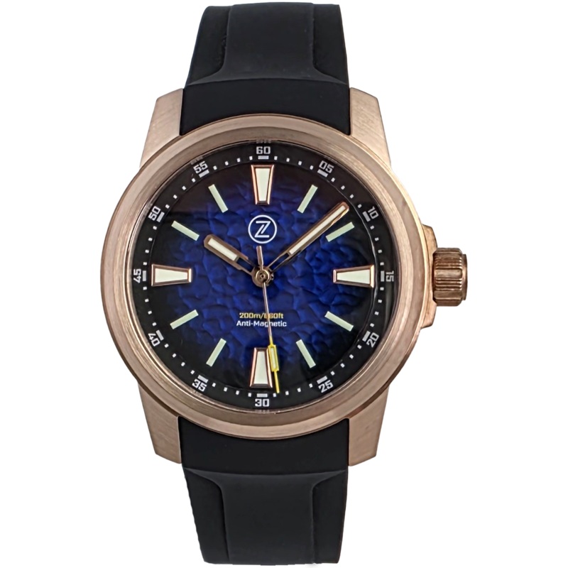Zelos Aurora Field 38mm Bronze Hammered Blue (Pre-owned)