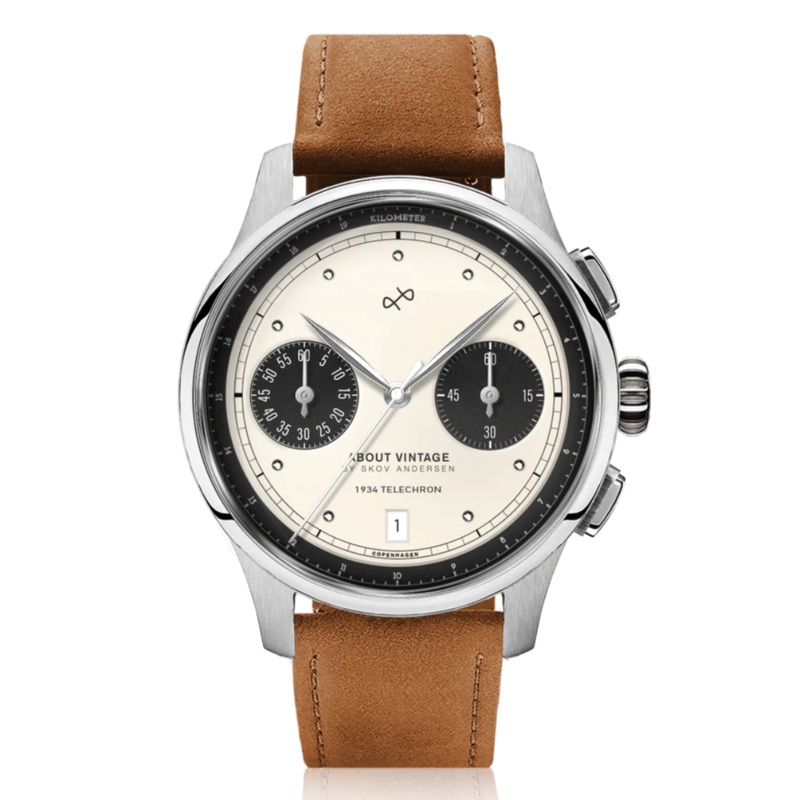 1934 TELECHRON Steel / Off White & Black