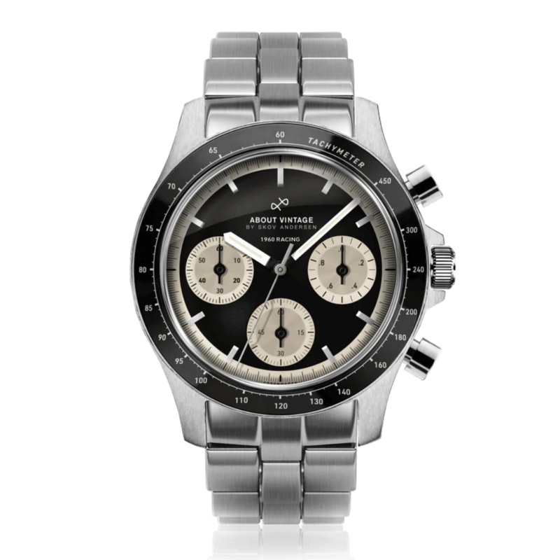 1960 Racing Chronograph Steel / Black & Off White