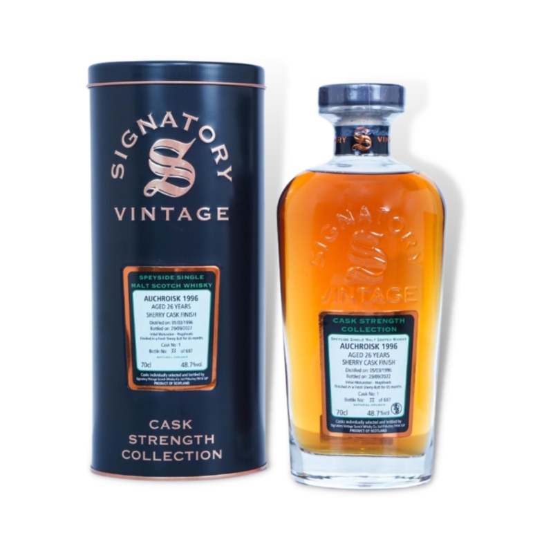 Auchroisk 1996 26YO Sherry Cask Strength Single Malt Scotch Whisky 700ml (SV)(ABV48%)
