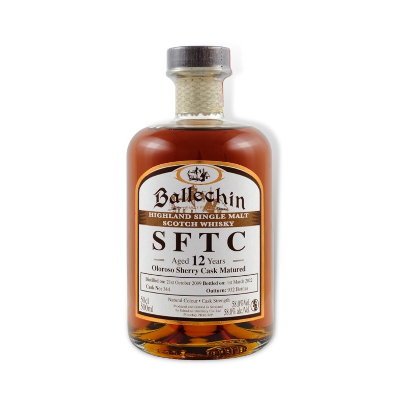 Ballechin 2009 12 YO Oloroso Sherry Finish Single Malt Scotch Whisky 500ml (ABV 58%)