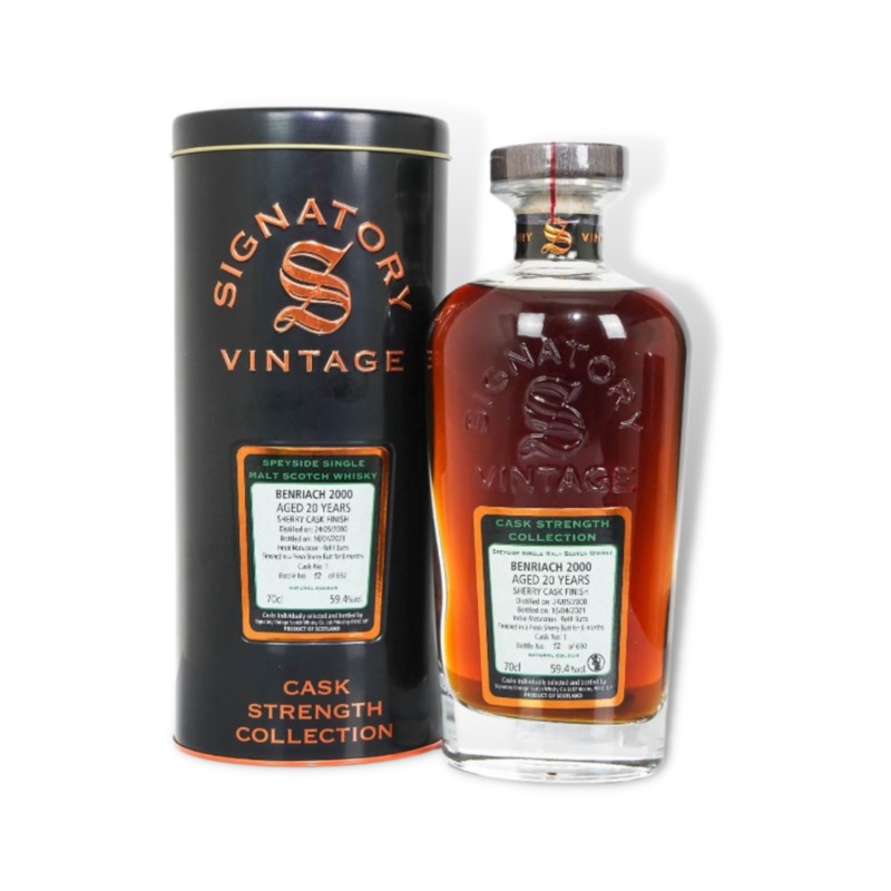 Benriach 2000 20YO Cask Strength Single Malt Scotch Whisky 700ml (SV) (ABV59%)