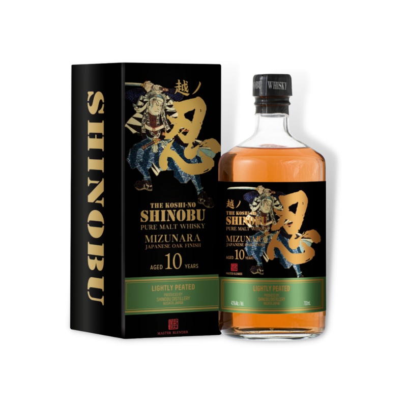 The Shinobu 10YO Mizunara Oak Lightly Peated Pure Malt Whisky 700ml (ABV43%)