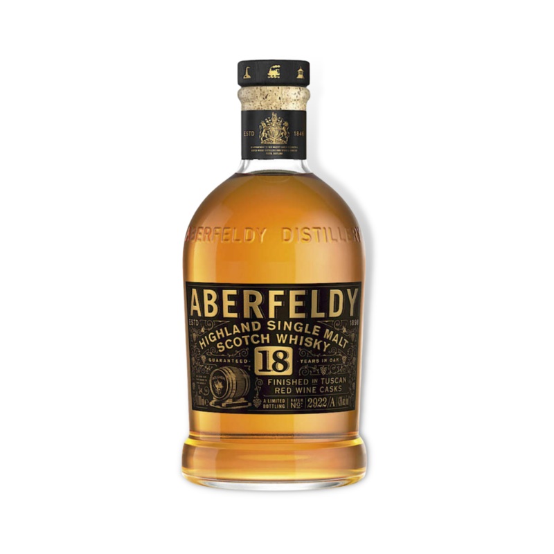 Aberfeldy 18 Year Old Bolgheri Tuscan Red Wine Casks Single Malt Scotch Whisky 700ml (ABV 43%)