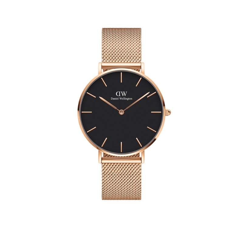 Daniel Wellington Petite 36 Melrose Rose Gold & Black Watch