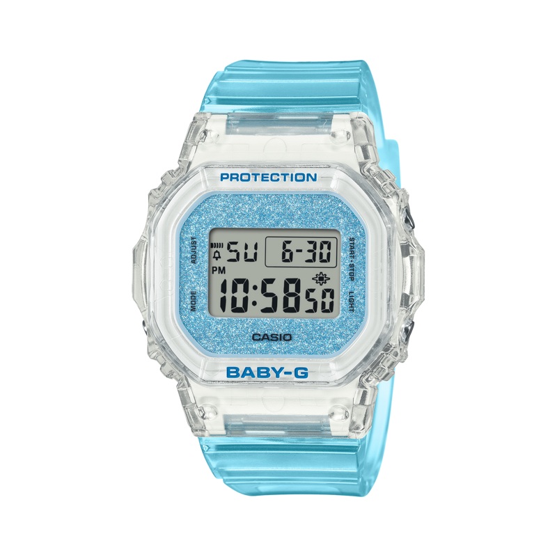 Baby-G Digital Glitter Blue Transparent Resin Band Watch BGD565GC-2D