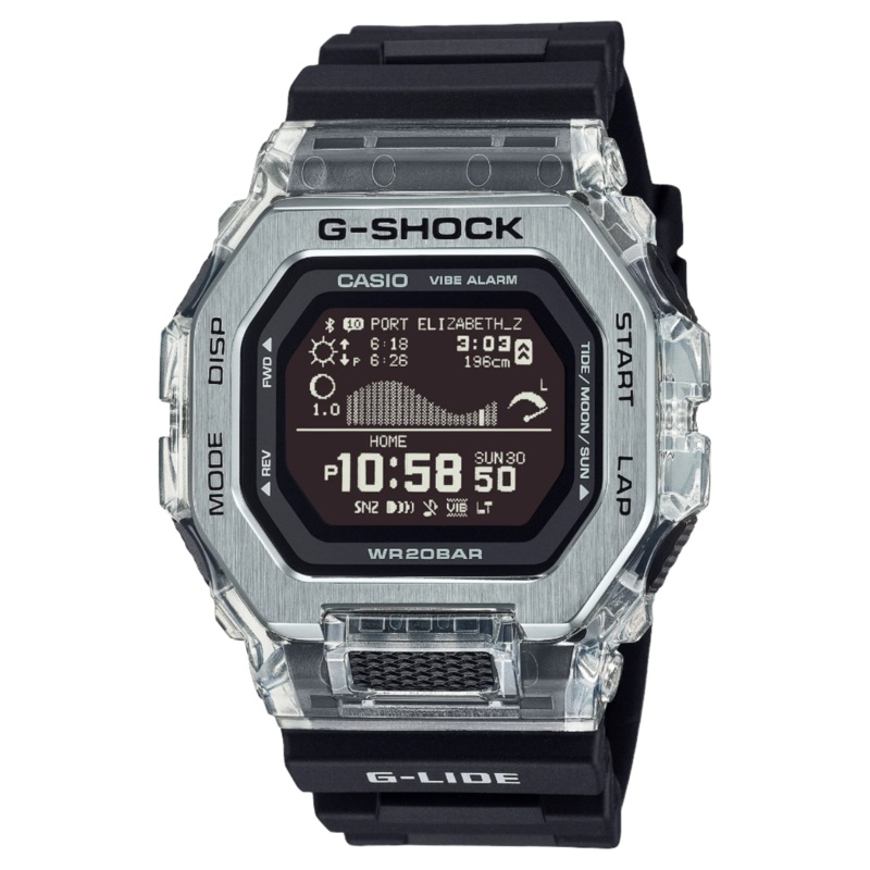 G-Shock GLIDE Gleaming Wave Black Dial Resin Band Watch GBX100S-1D