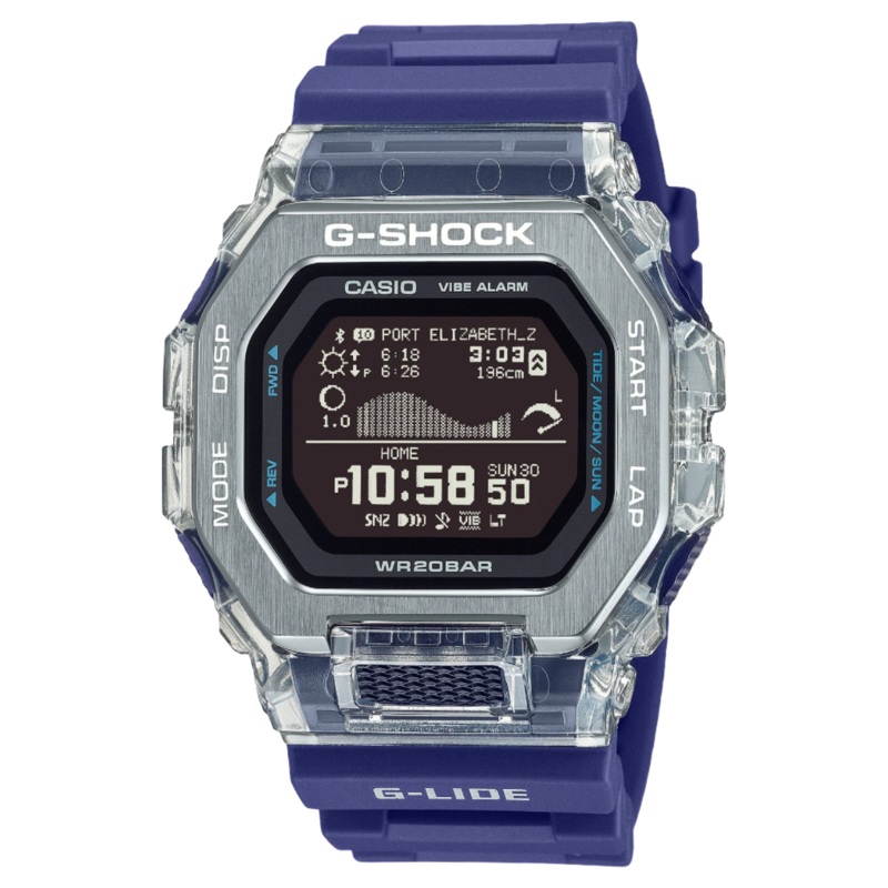 G-Shock GLIDE Gleaming Wave Blue Resin Band Watch GBX100S-2D
