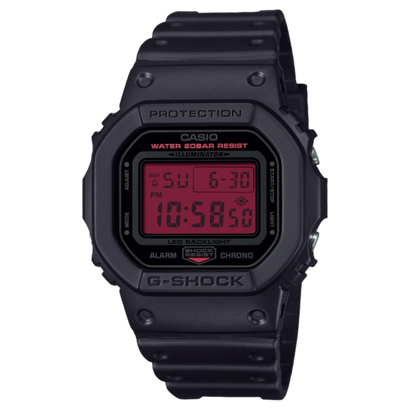 G-Shock Red Dial Black Resin Band Watch DW5600BBR-1D