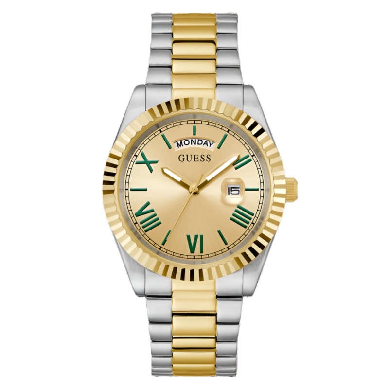 Guess CONNOISSEUR Champagne Dial Two Tone Stainless Steel Watch GW0265G14