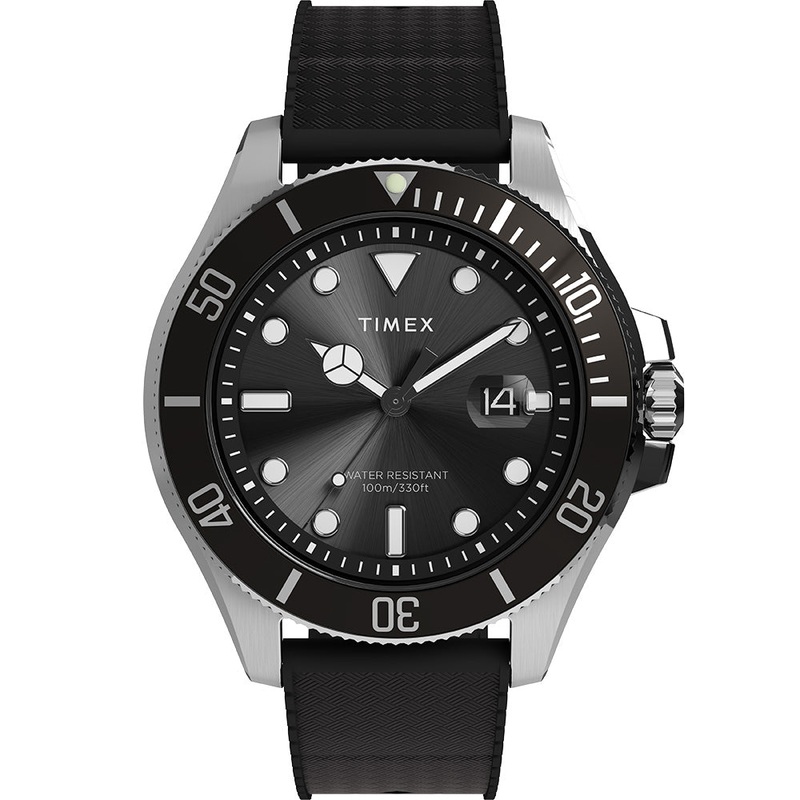 Timex Harborside Black Rubber Band Mens Watch TW2Y09200