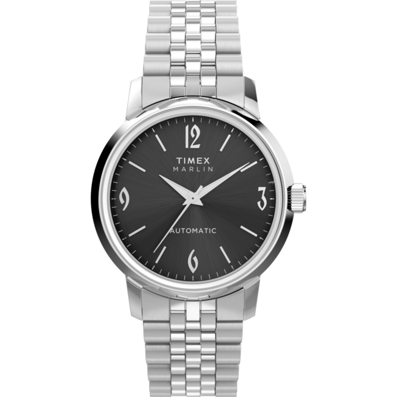 Timex Marlin Automatic Black Dial 40mm Stainless Steel Strap Watch TW2W93200
