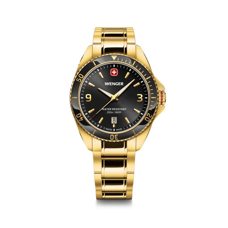 Wenger Executive 40mm Back Dial Gold Tone Stainless Steel 200M Men's Watch 01.2031.107