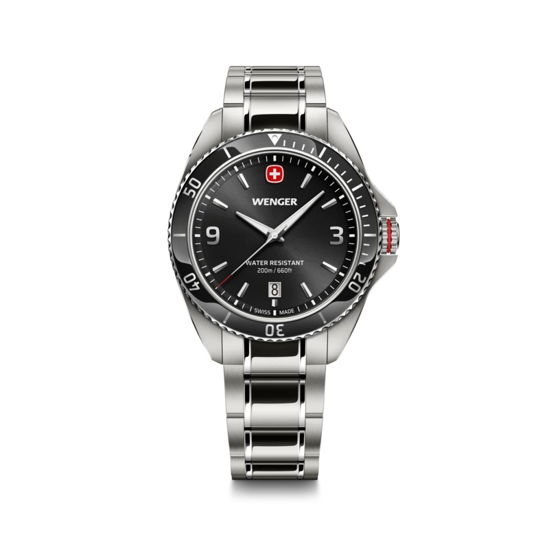 Wenger Executive 40mm Black Dial Stainless Steel 200M Men's Watch 01.2031.101