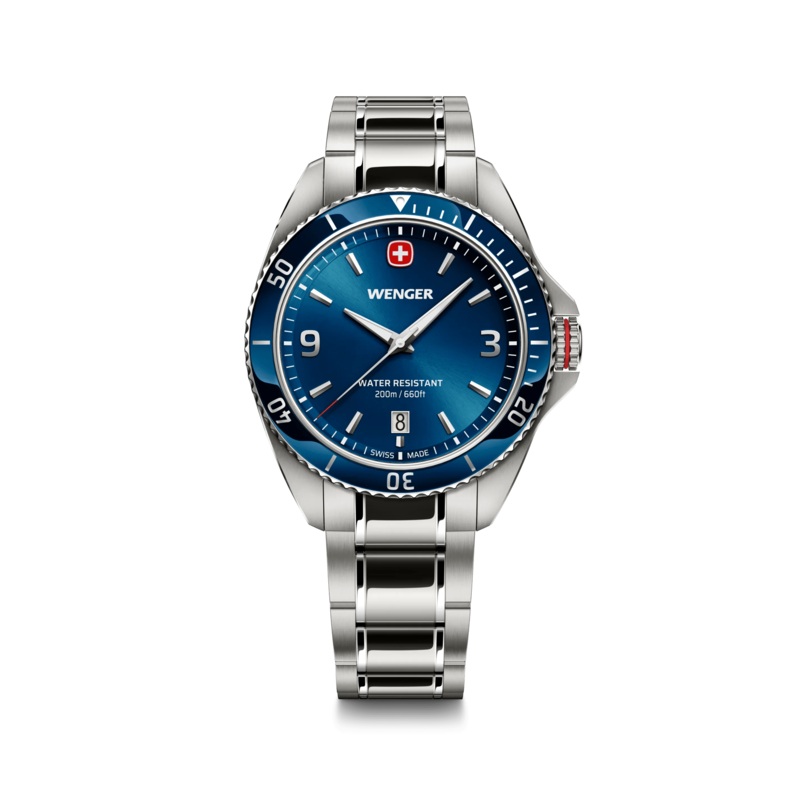 Wenger Executive 40mm Blue Dial Stainless Steel 200M Men's Watch 01.2031.103
