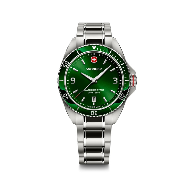 Wenger Executive 40mm Green Dial Stainless Steel 200M Men's Watch 01.2031.102