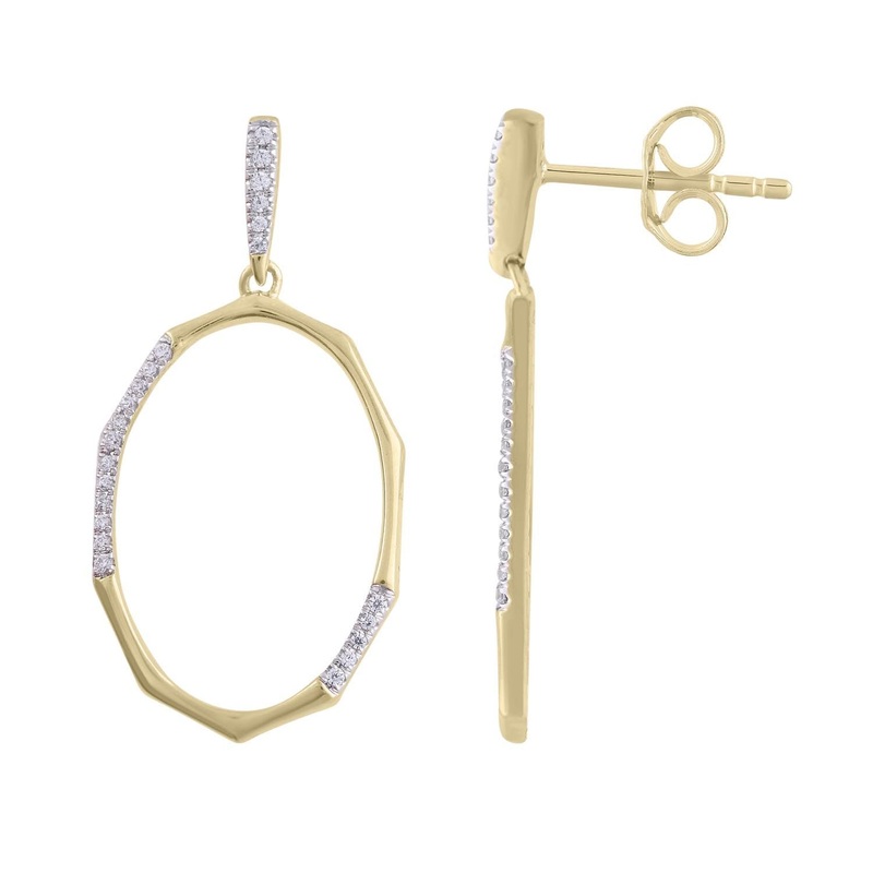 Earrings with 0.1ct Diamonds in 9K Yellow Gold