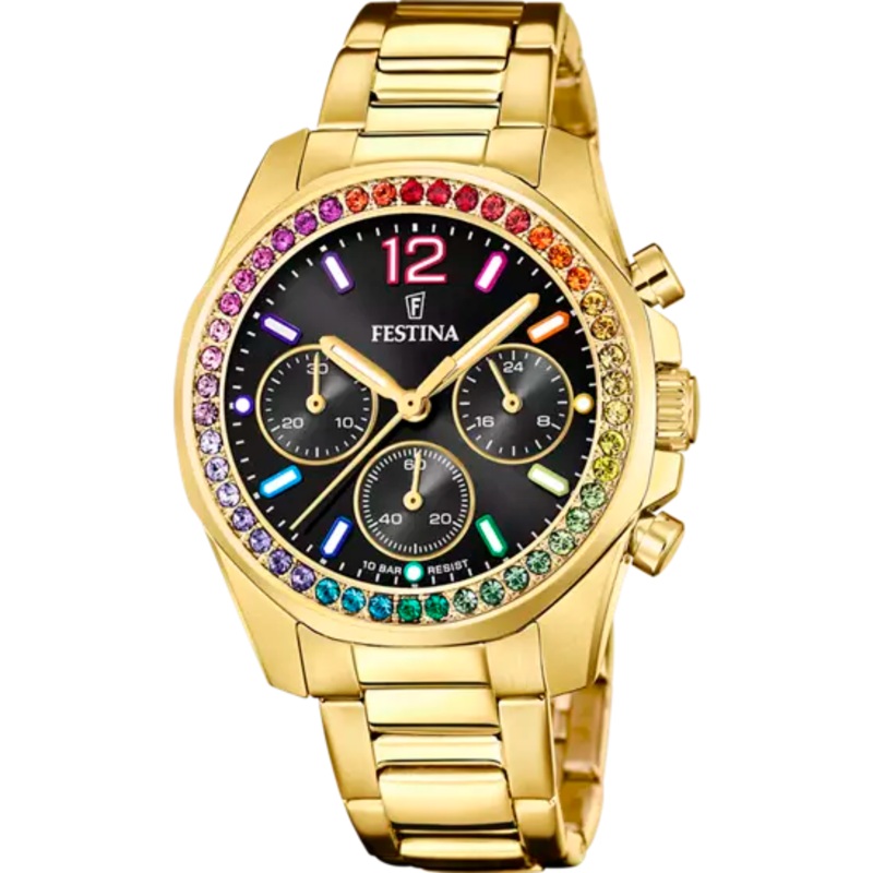 Festina Black Dial Stainless Steel Strap Women's Watch F20609/3