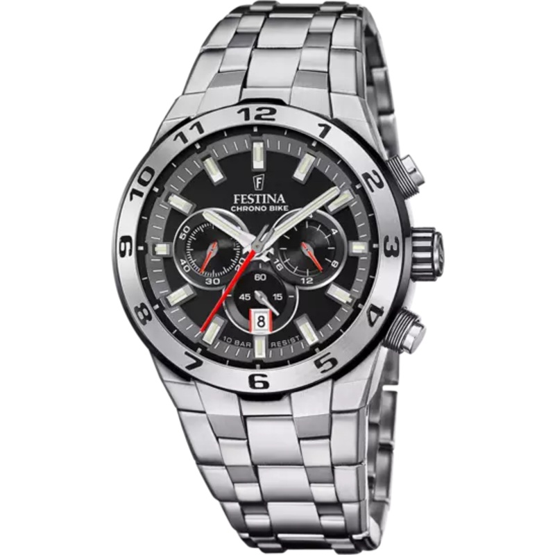 Festina Chrono Bike Black Dial Stainless Steel Strap Men's Watch F20670/6