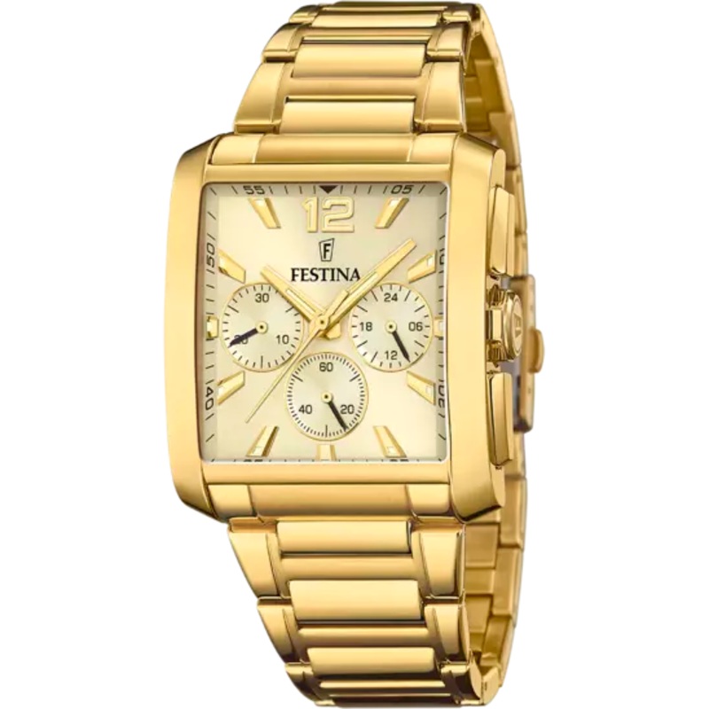 Festina Gold Dial Stainless Steel Strap Men's Watch F20638/2