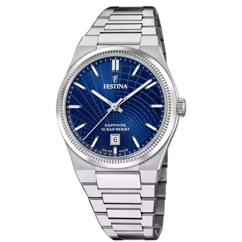 Festina Swiss Made Blue Dial Stainless Steel Bracelet Men's Watch F20051/4