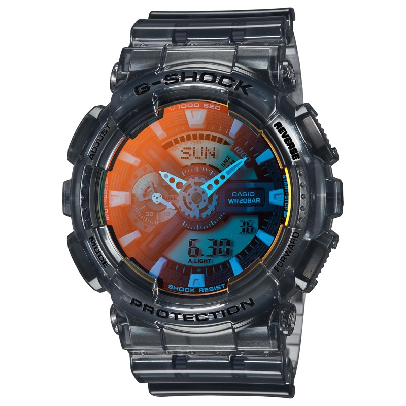 G-Shock Analog Digital Transparent Resin Band Watch GA110TLS-8A
