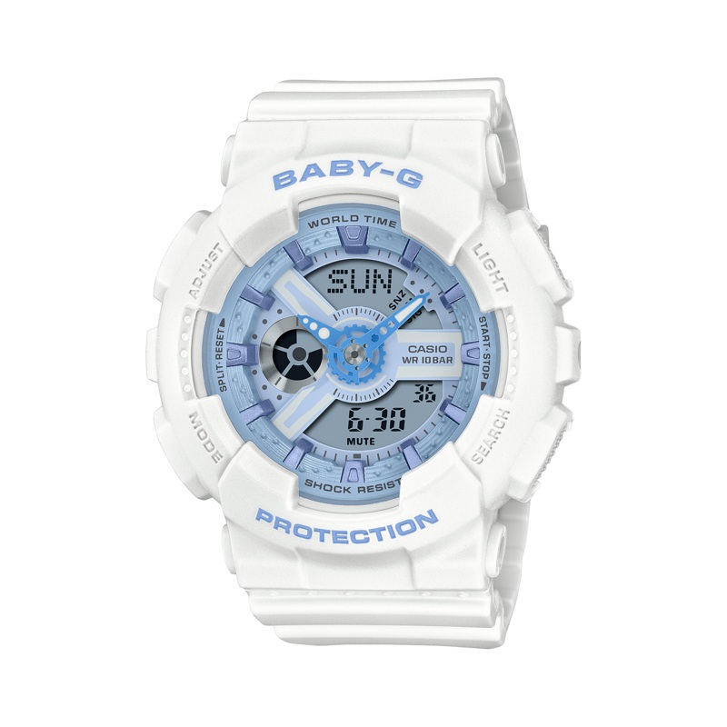G-Shock Digital White Resin Band Watch BA110XBE-7A