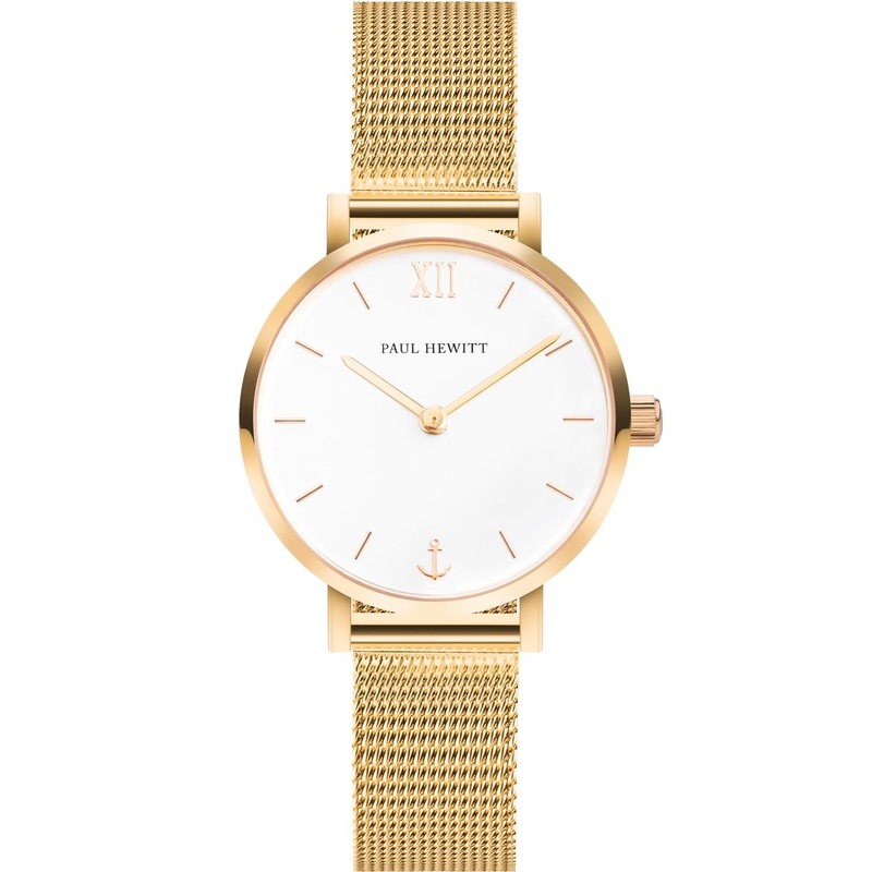 Paul Hewitt Modest White Sand Gold Mesh Watch