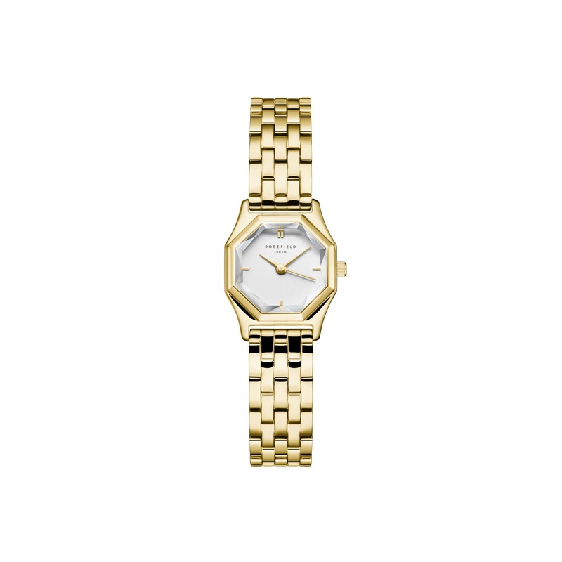 Rosefield Gemme White Steel Gold Watch GWGSG-G02