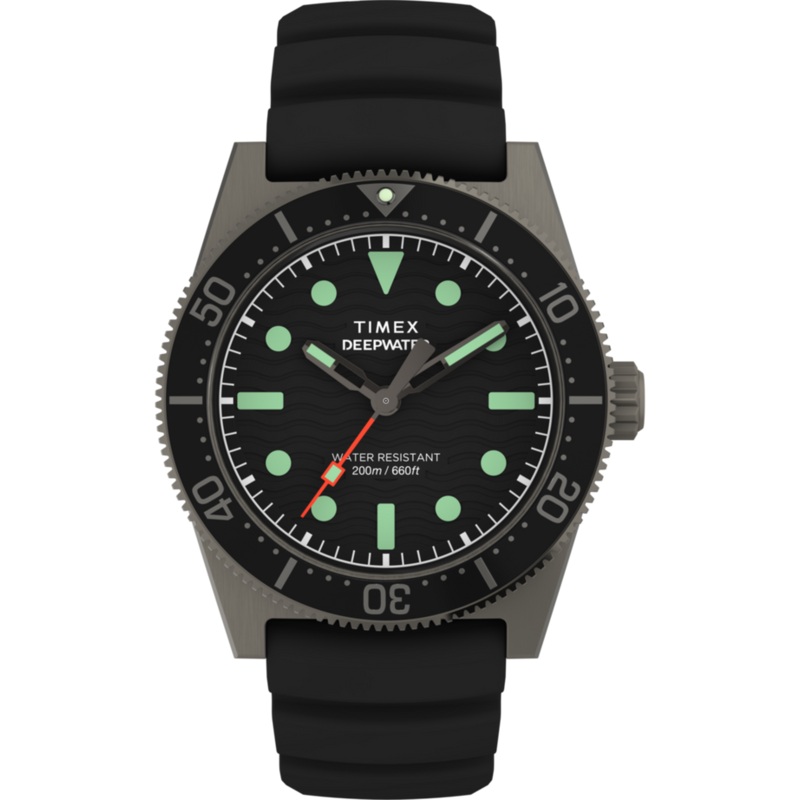 Timex Deepwater Reef 200M 41mm Black Rubber Strap Watch TW2W74700