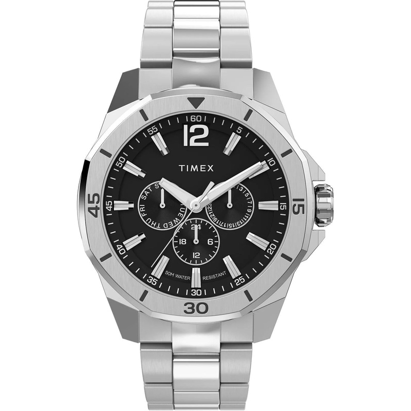 Timex Essex 44mm Stainless Steel Black Dial Watch TW2W79900