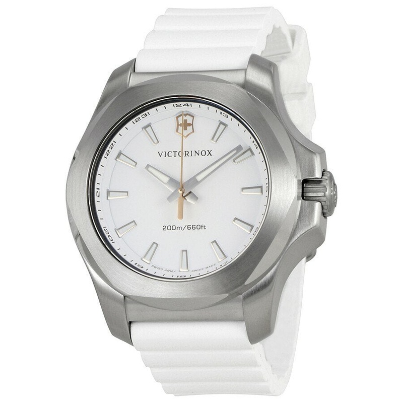 Victorinox I.N.O.X. V White Dial White Rubber Womens Watch