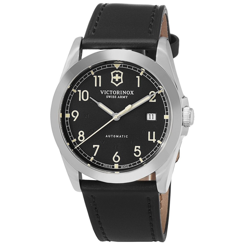 Victorinox Mens 241586 Swiss Army Infantry Mechanical Black Leather