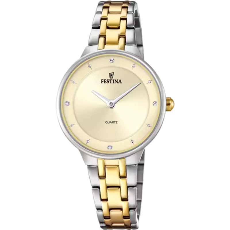 Elegant Beige Dial Stainless Steel Women's Watch by Festina Mademoiselle - Model F20625/2