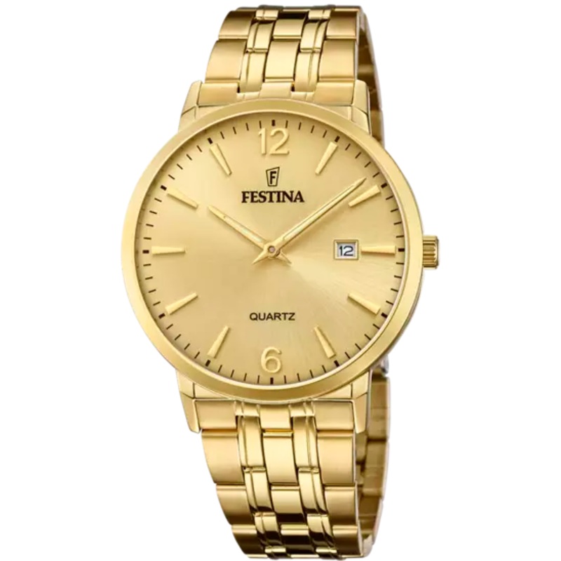 Elegant Festina Men's Watch with Gold Stainless Steel Strap and Champagne Dial F20513/3