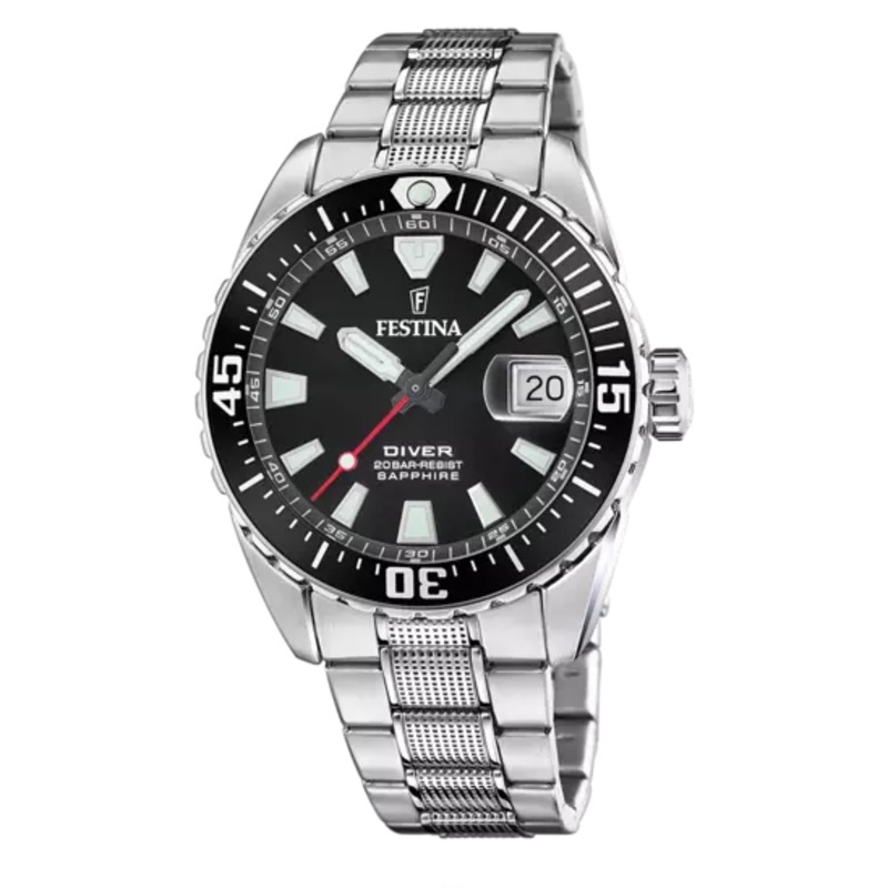 Elegant Festina Originals Men's Timepiece with Black Stainless Steel Bracelet F20669/3