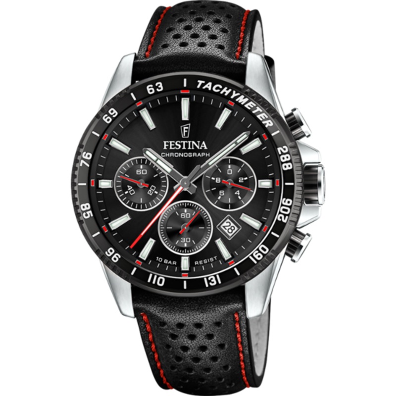 Festina Black Dial Black Leather Strap Men's Watch F20561/4