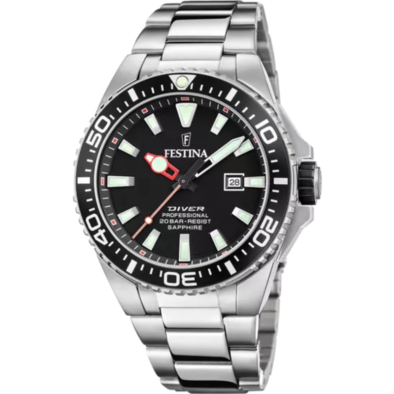 Festina Black Dial Stainless Steel Bracelet Men's Watch F20663/3