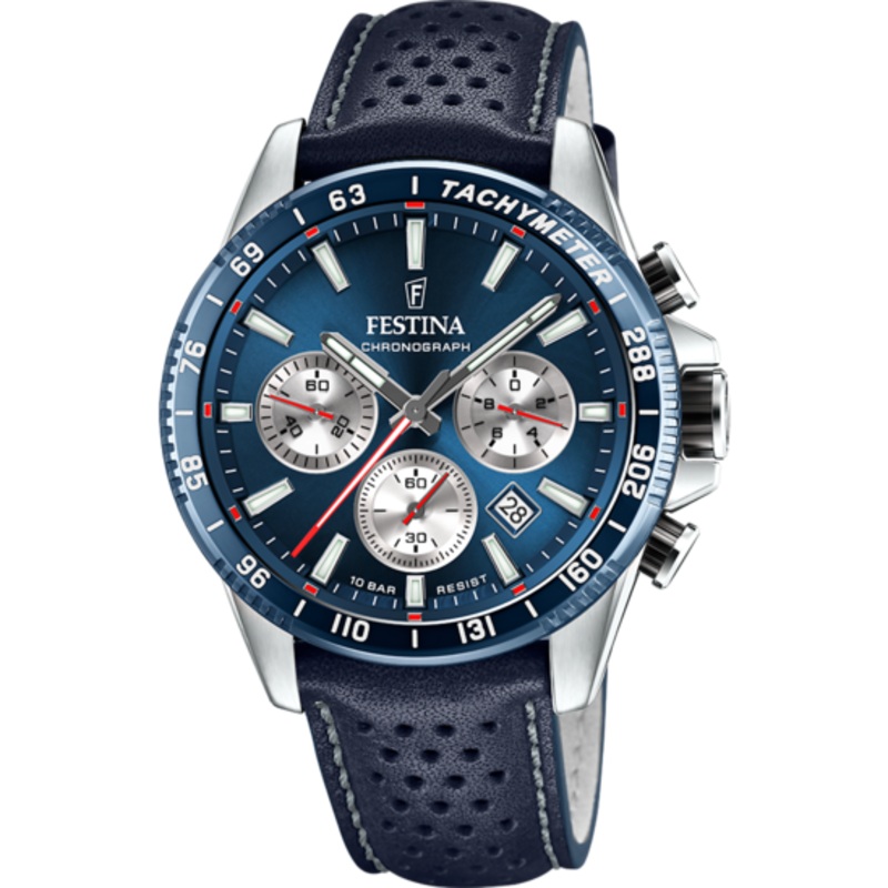 Festina Blue Dial Blue Leather Strap Men's Watch F20561/2