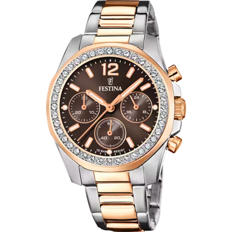 Festina Brown Dial Stainless Steel Women's Watch F20608/1