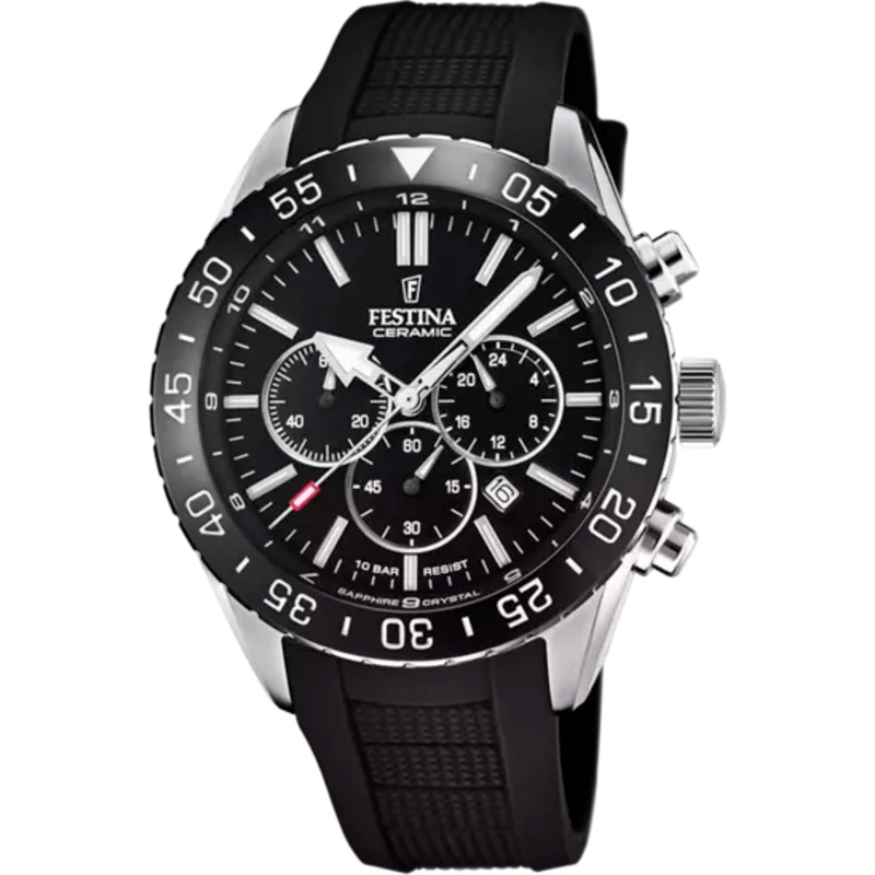 Festina Ceramic Black Rubber Strap Men's Watch F20515/2