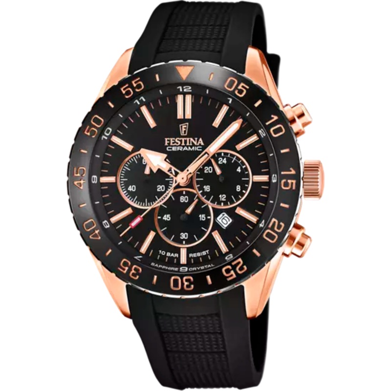 Festina Chrono Bike Black Dial Black Rubber Strap Men's Watch F20516/2