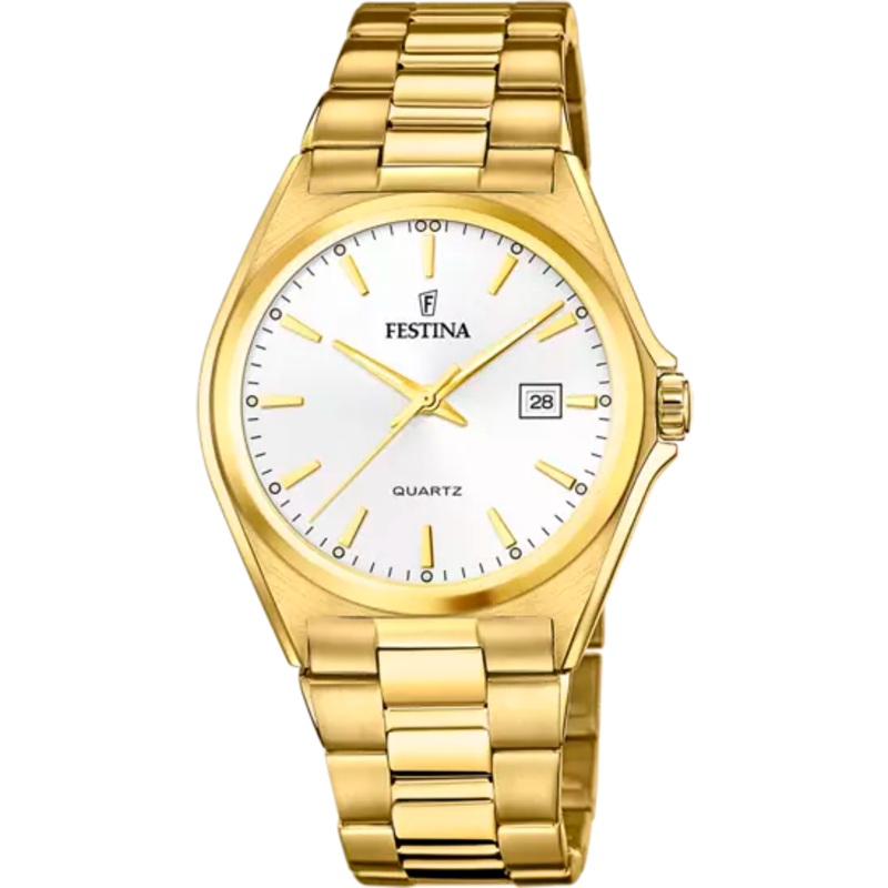 Festina Men's Elegance Stainless Steel F20555/2 Watch with Classic White Dial