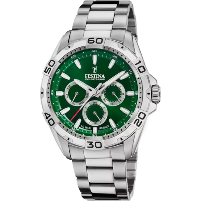 Festina Men's Elegant Stainless Steel Timepiece with Green Dial F20623/3
