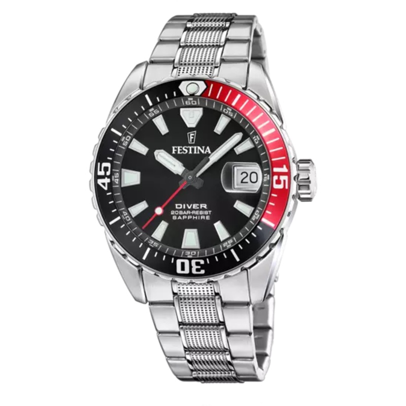 Festina Men's Sophisticated Black Originals Watch with Stainless Steel Bracelet F20669/6