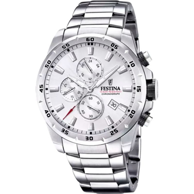 Festina's Men's Timeless Chronograph Stainless Steel Timepiece F20463/1 - Elegance and Functionality in One