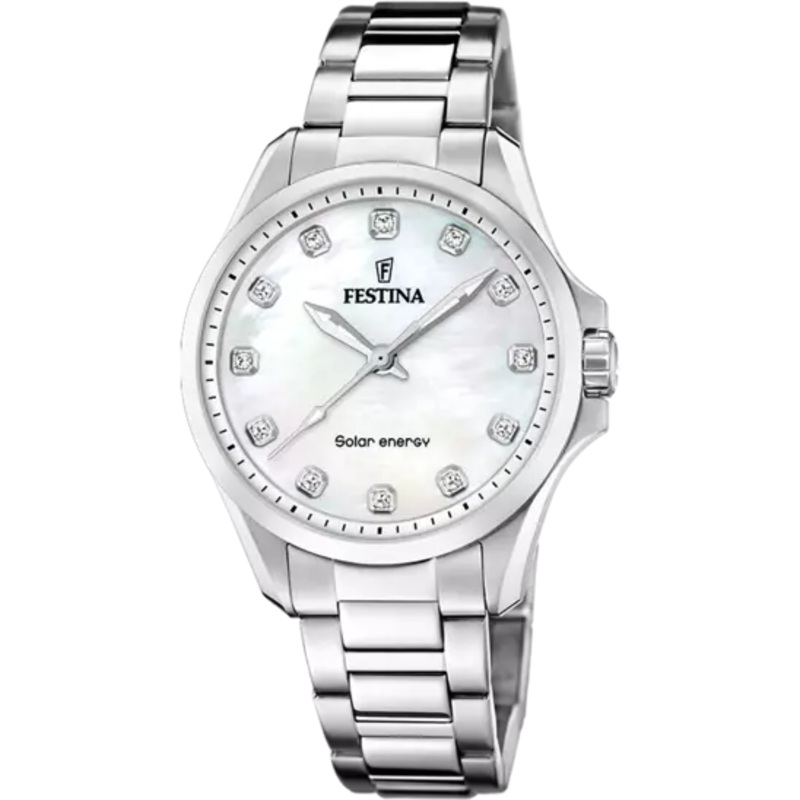 Festina Solar Energy Cream Dial Stainless Steel 316L Women's Watch F20654/1