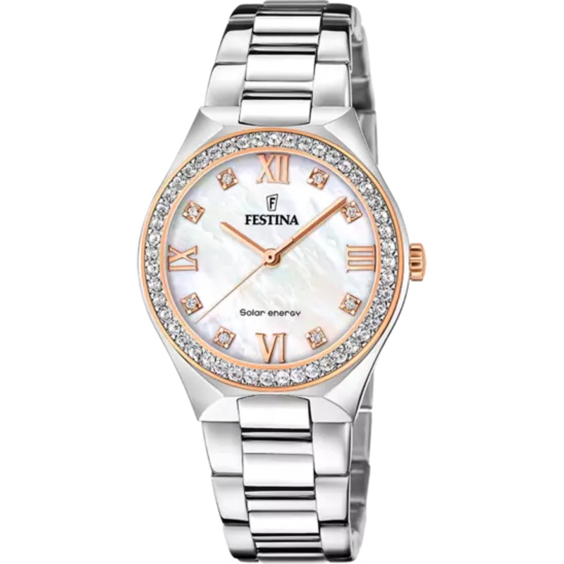 Festina Solar Energy Cream Dial Stainless Steel 316L Women's Watch F20658/1