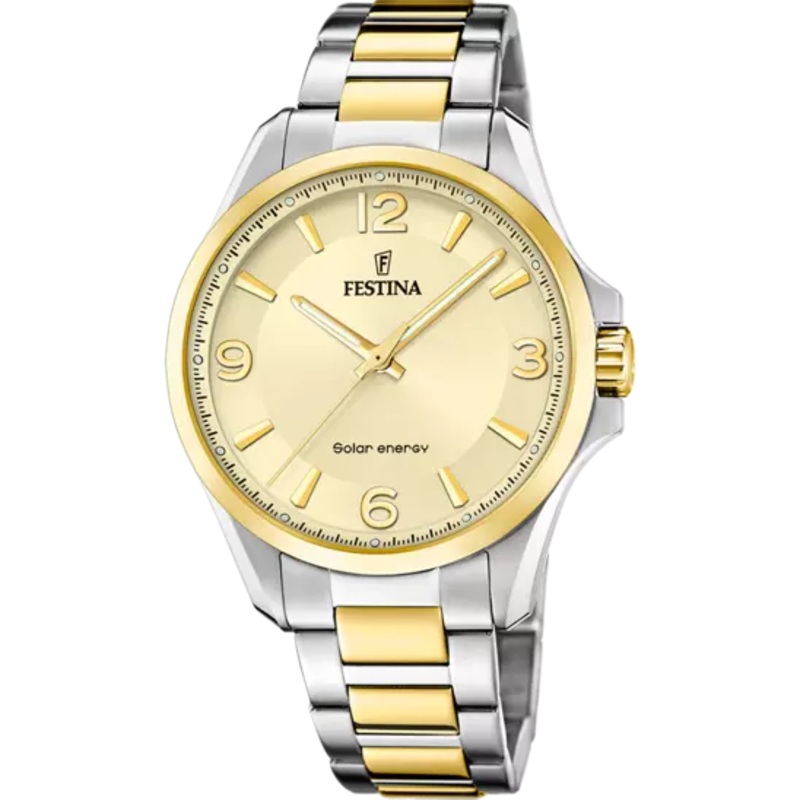 Festina Solar Energy Gold Dial Stainless Steel 316L Men's Watch F20657/2