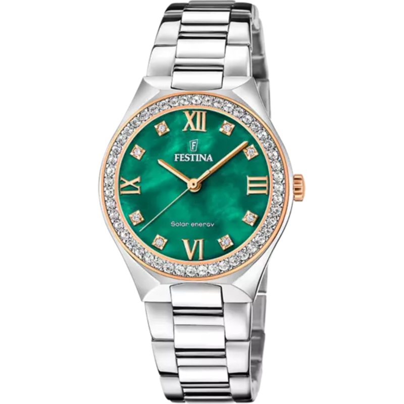 Festina Solar Energy Green Dial Stainless Steel 316L Women's Watch F20658/3